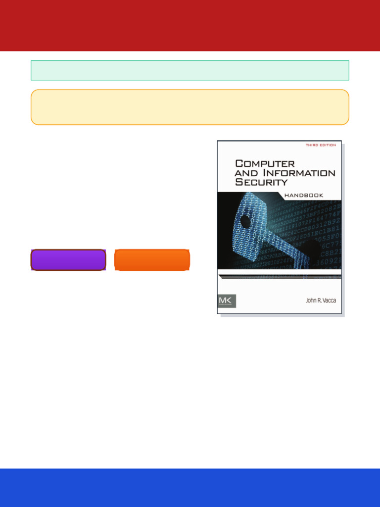 Computer and Information Security Handbook John R. Vacca Ebook Newest ...