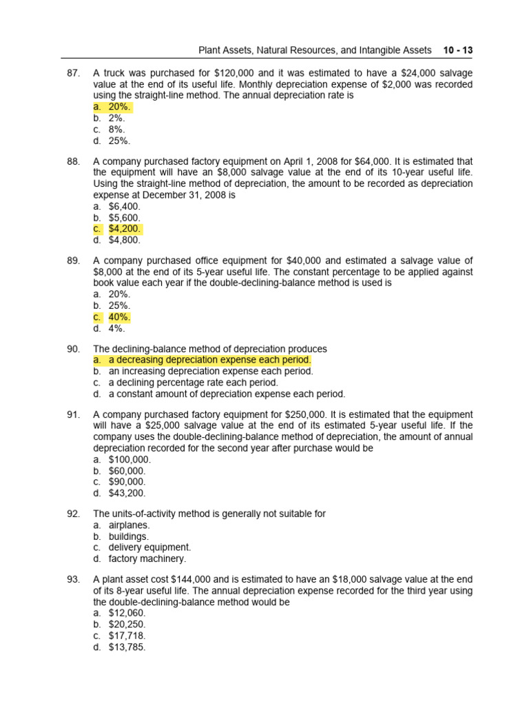 Depreciation Methods for Plant Assets | PDF | Depreciation | Book Value