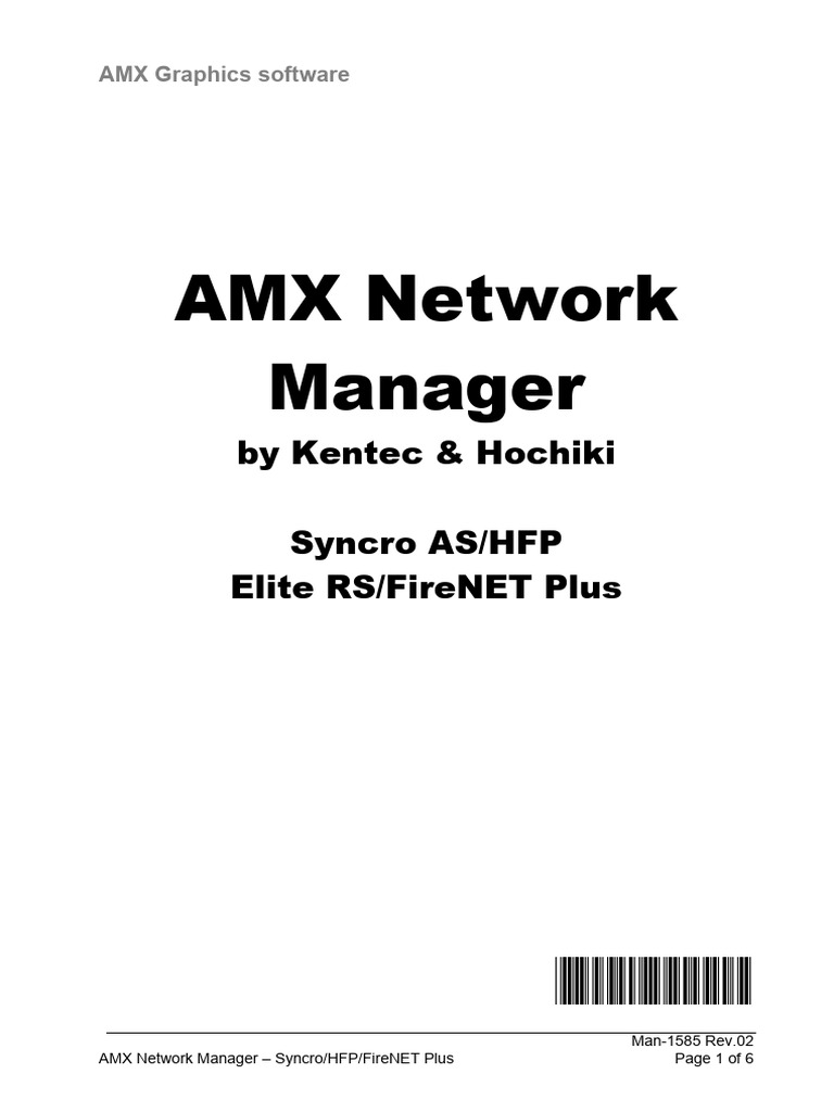 Man 1585 AMX Network Manager Syncro HFP FireNET Plus Rev.02 | PDF ...