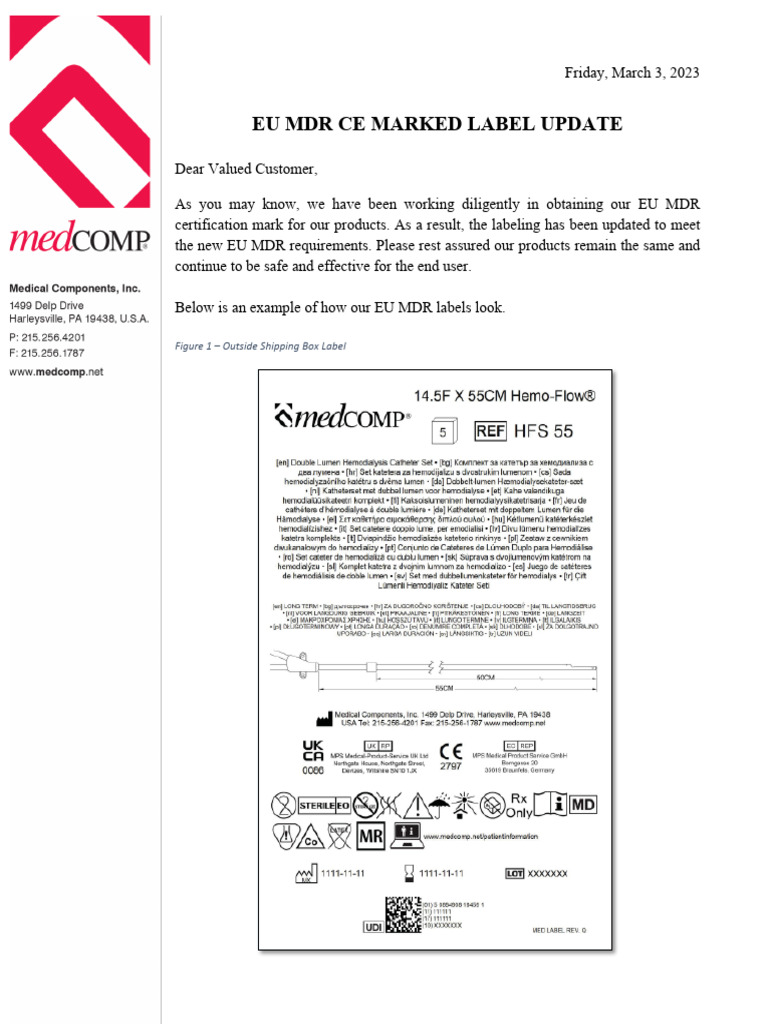 Label Design Update For EU MDR - Gio MAR032023 | PDF