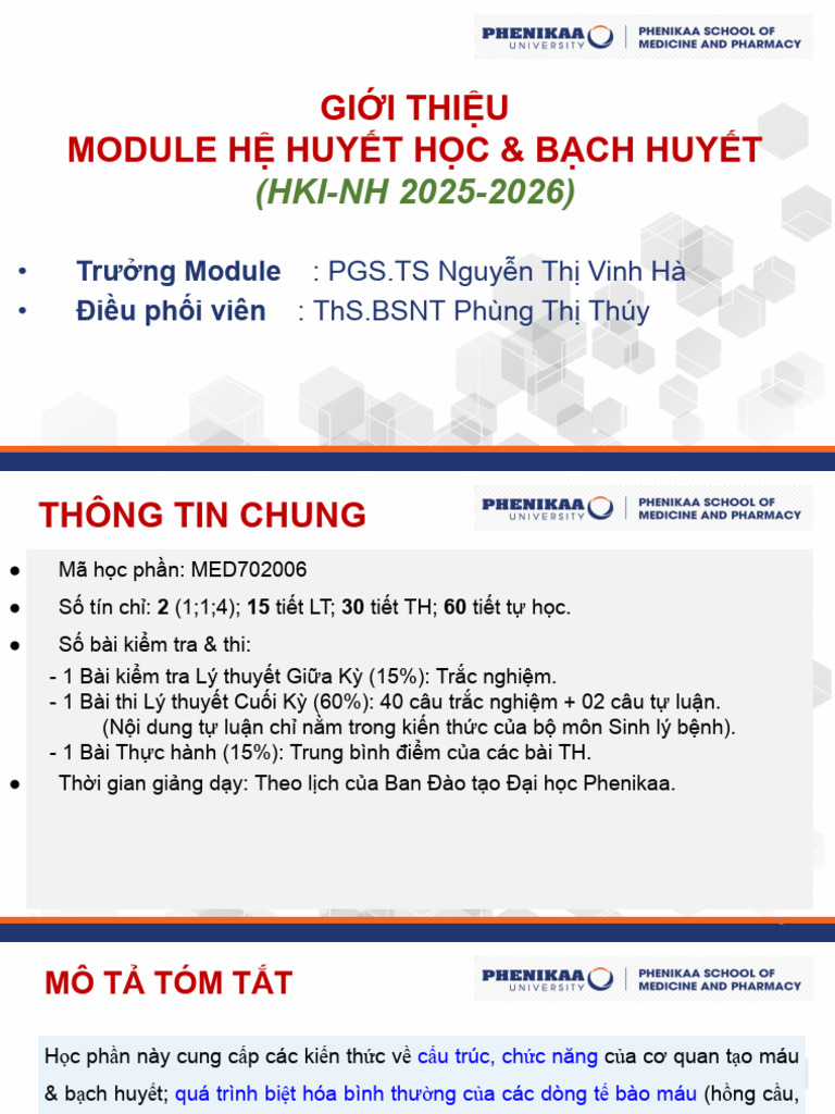 3a.gioi Thieu Module He H.hoc & B.huyet | PDF