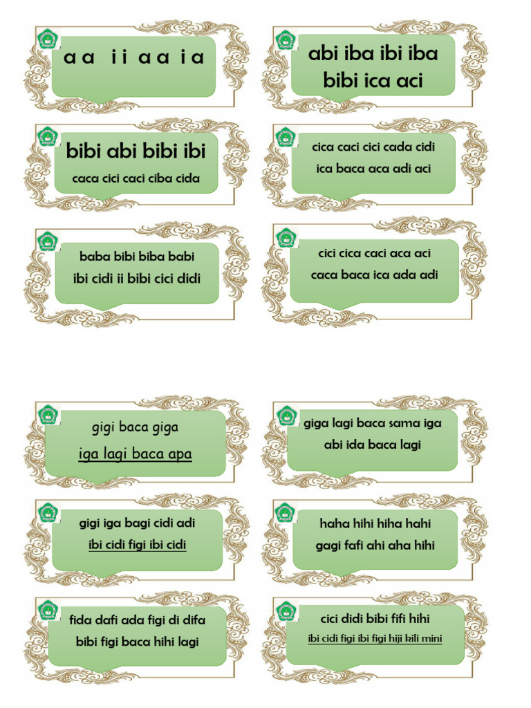 Kartu Baca 1.2 | PDF