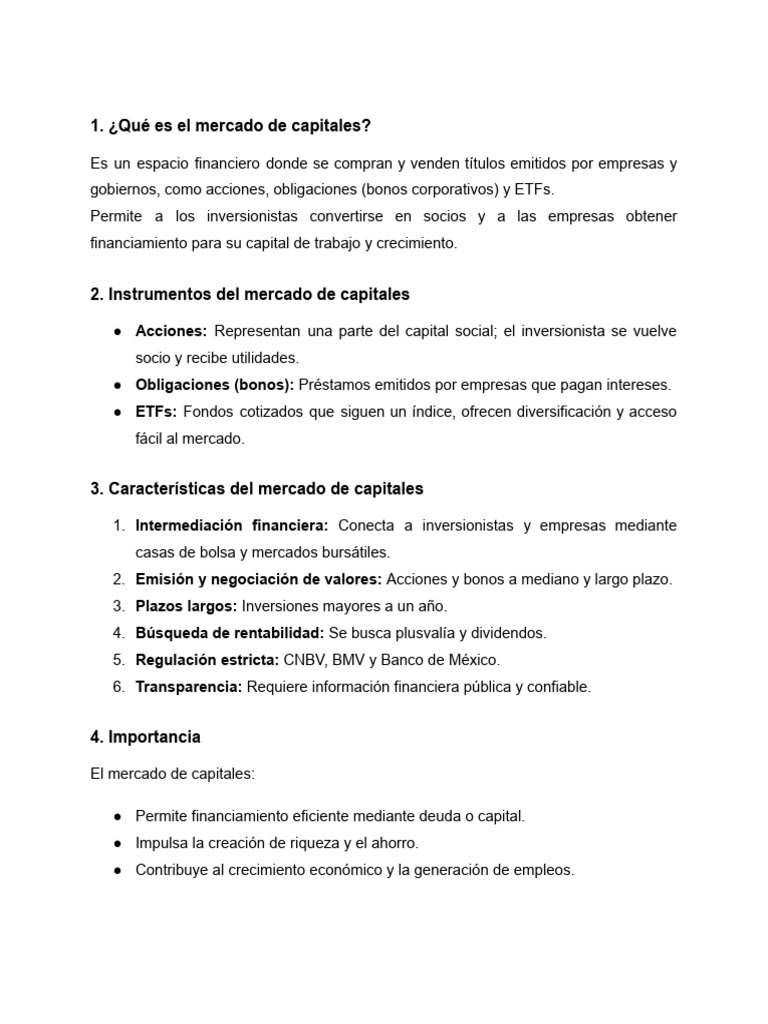 Introducción al Mercado de Capitales | PDF | Compartir (Finanzas) | Bolsa