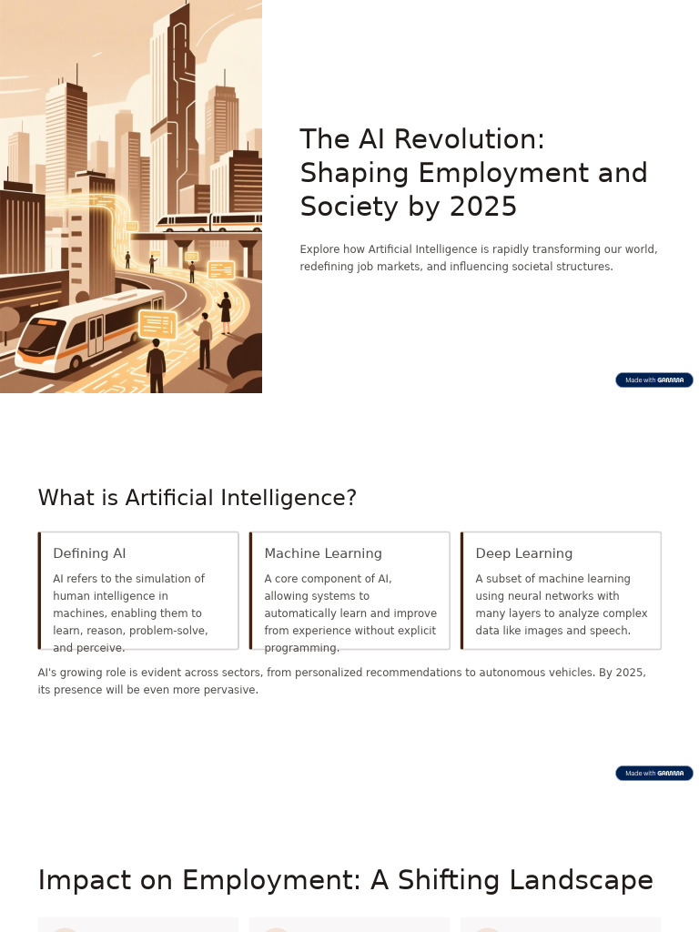 The AI Revolution Shaping Employment and Society by 2025 | PDF ...