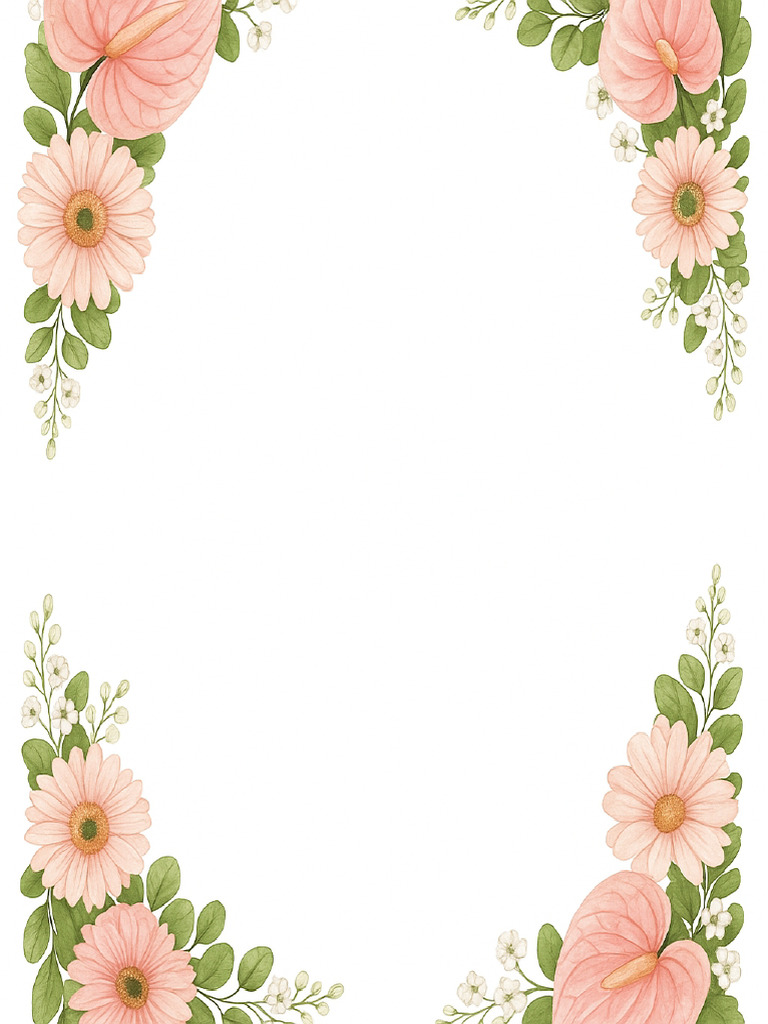 Floral Card With Border | PDF