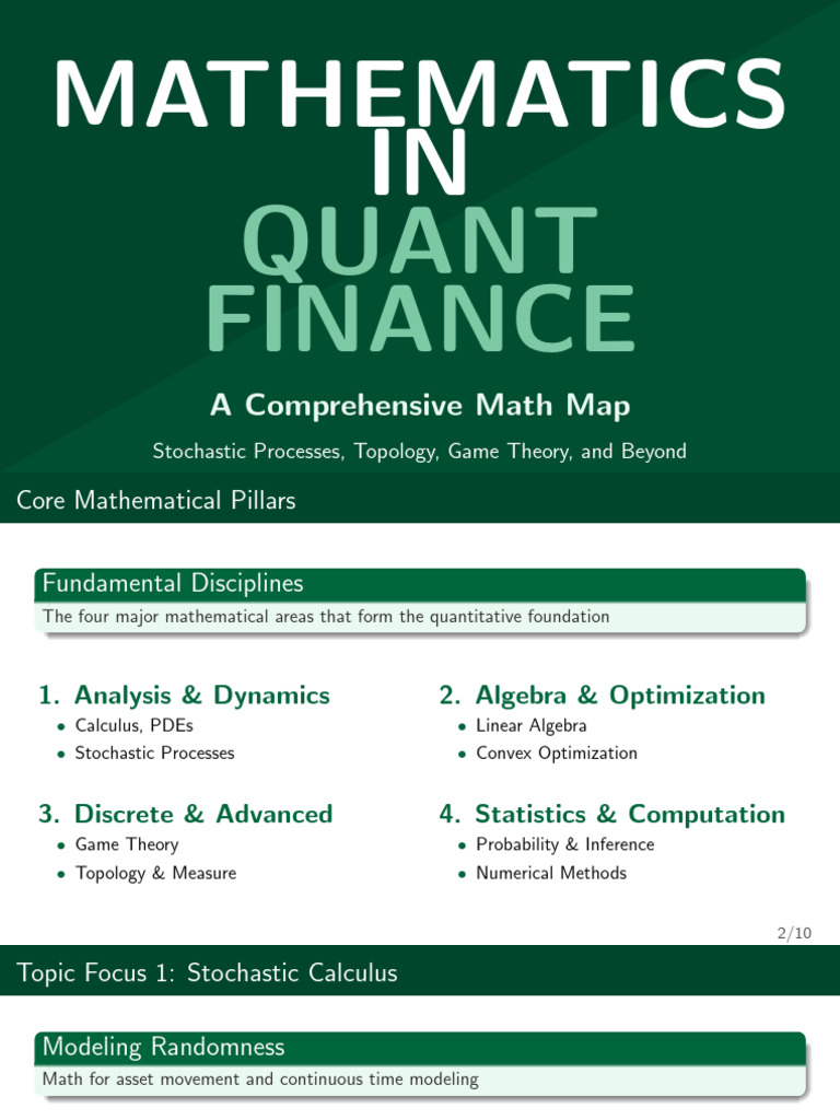 Math Foundations in Quant Finance | PDF | Stochastic Process ...