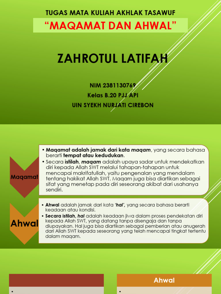 Maqamat dan Ahwal dalam Tasawuf | PDF