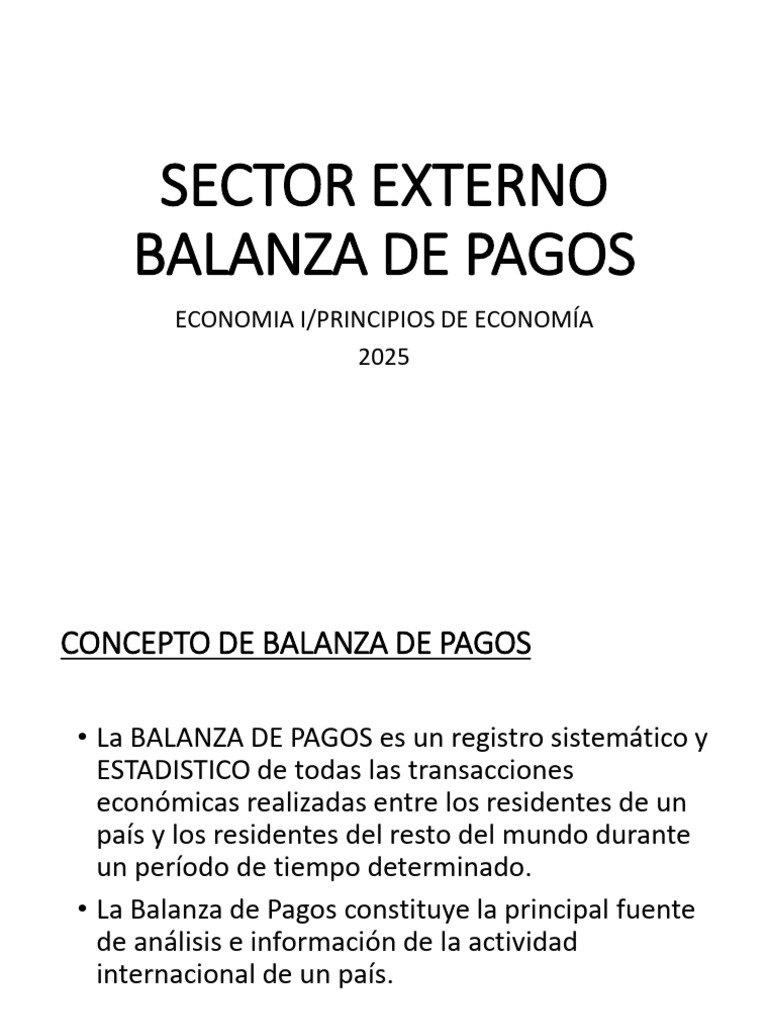 Estructura y Función de la Balanza de Pagos | PDF | Balance de pagos ...