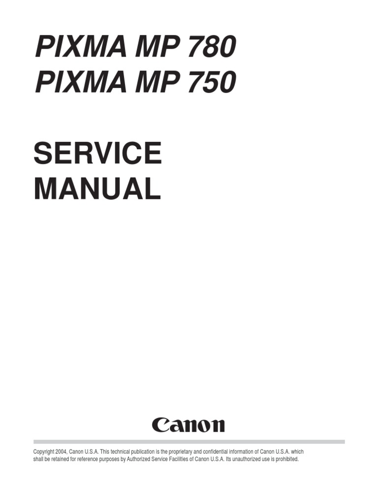 Canon MP750-780 Service Manual | Fax | Image Scanner