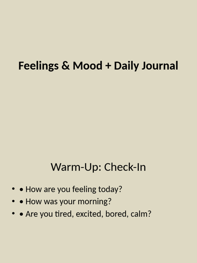 Daily Feelings Journal Guide | PDF | Human Communication | Cognition
