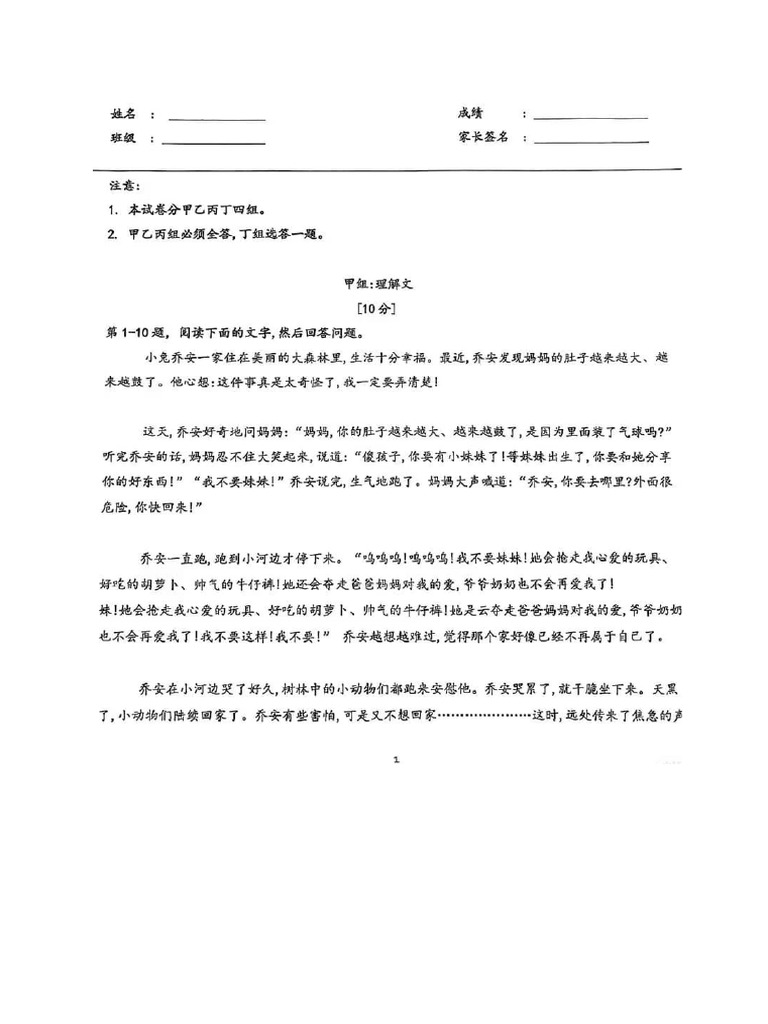 Test Paper BC - Y4 | PDF