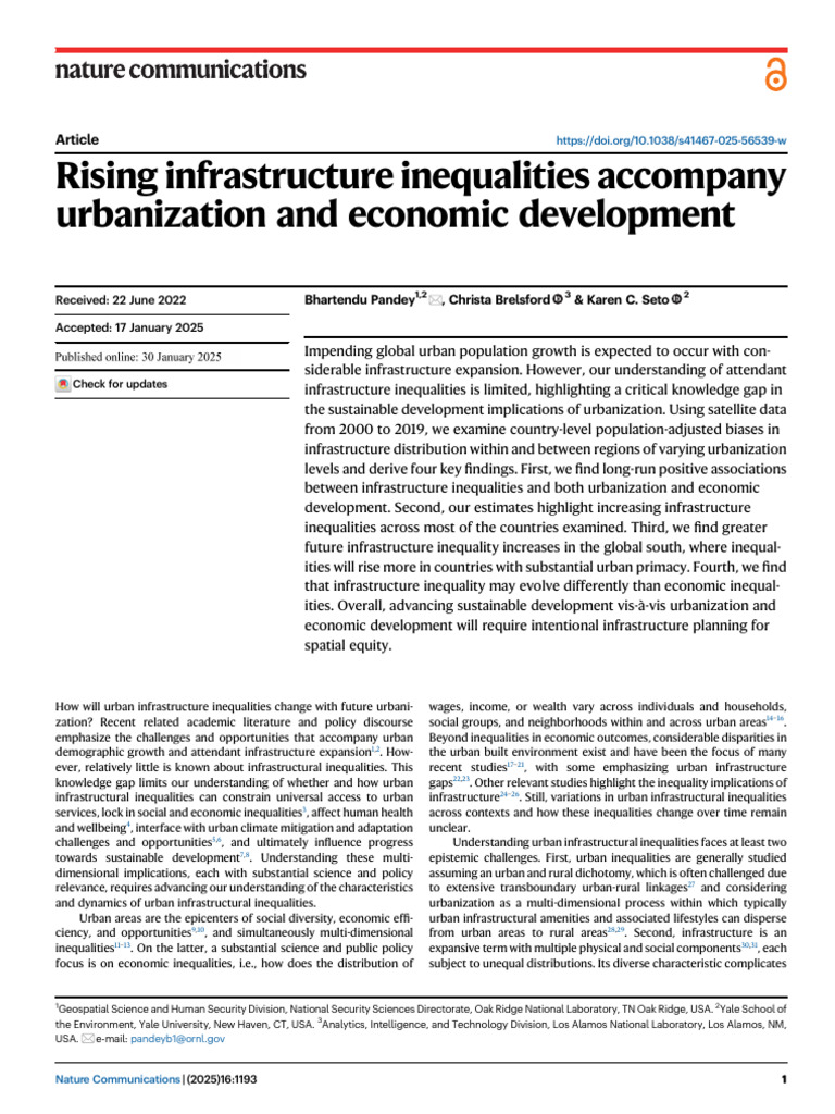 Urban Infrastructure Inequalities Unveiled | PDF | Economic Inequality ...