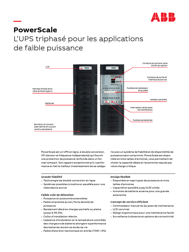 UPS PowerScale : Spécifications et Avantages | PDF | Puissance ...