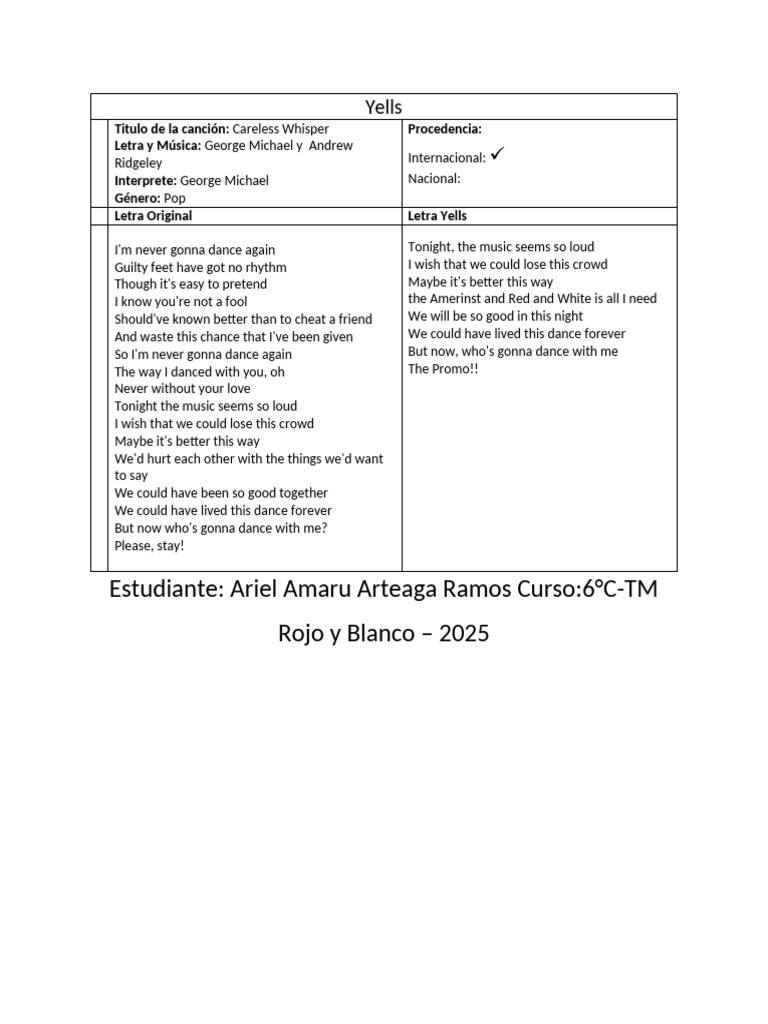 Letras de Canciones y Acto de Promoción | PDF | Grabación de sonido