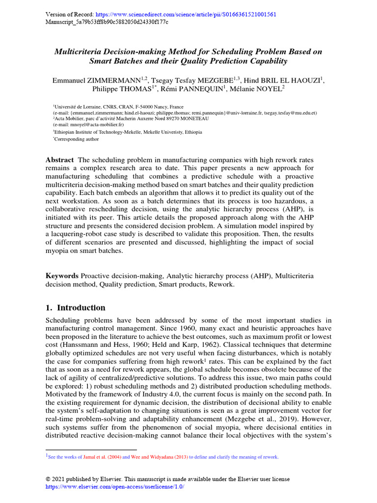 Smart Batch Scheduling with AHP Method | PDF | Matrix (Mathematics ...
