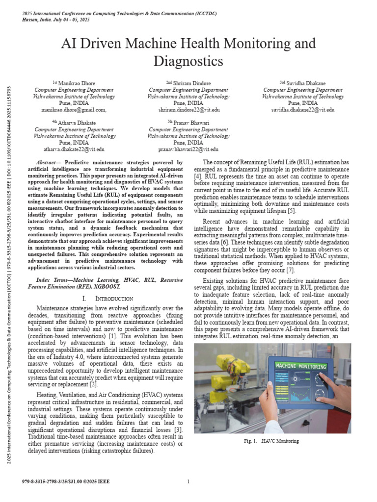 AI Driven Machine Health Monitoring and Diagnostics | PDF | Machine ...