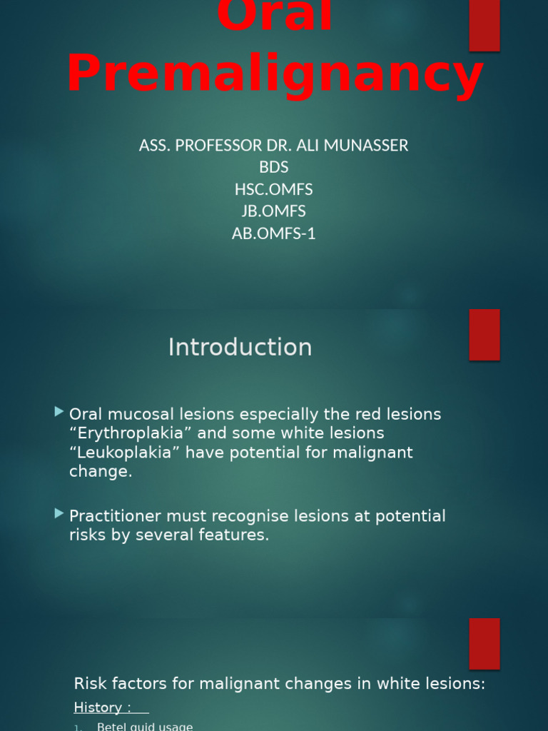 Premalignancy 120919 | PDF | Medical Specialties | Diseases And Disorders