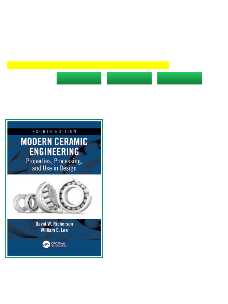 Modern Ceramic Engineering Properties Processing and Use in Design ...