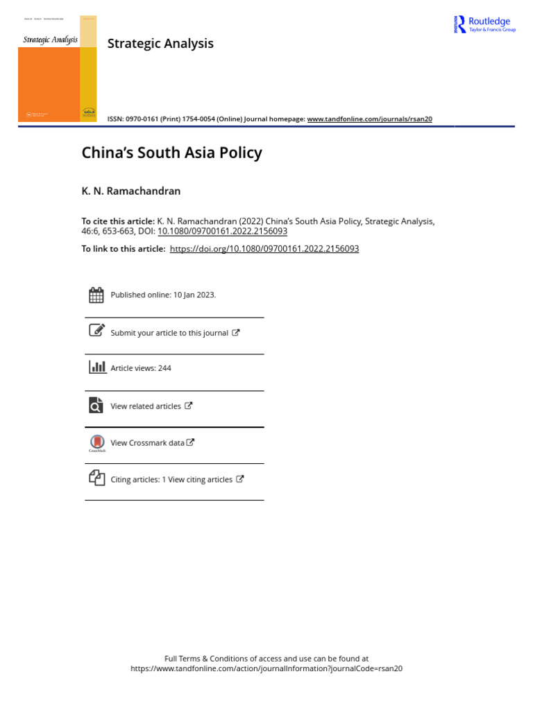 China's Strategic Policy in South Asia | PDF | Maoism | China