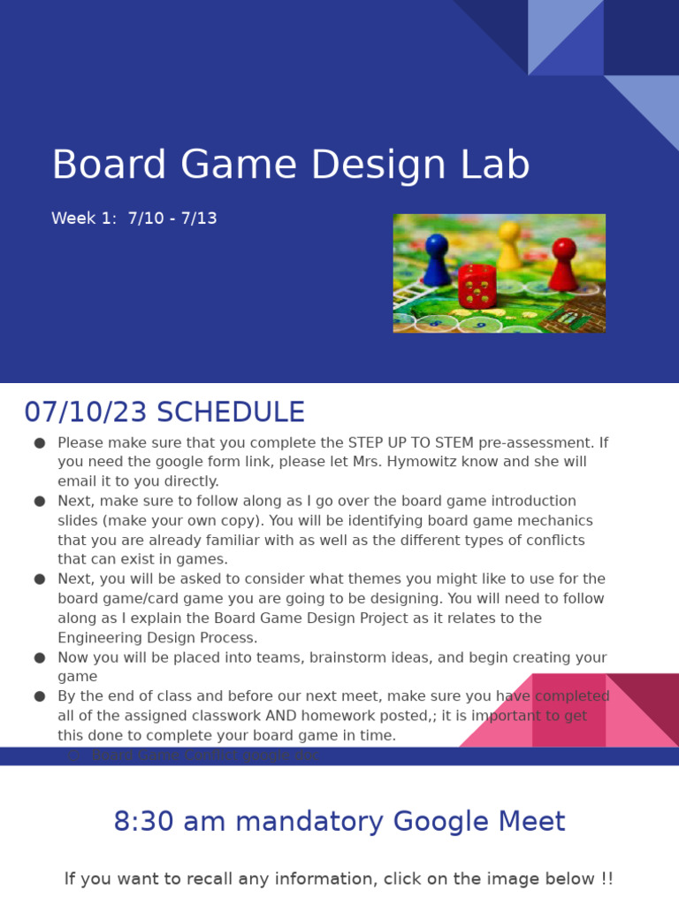 Board Game Design Lab Week 1 Guide | PDF | Brainstorming | Cognition