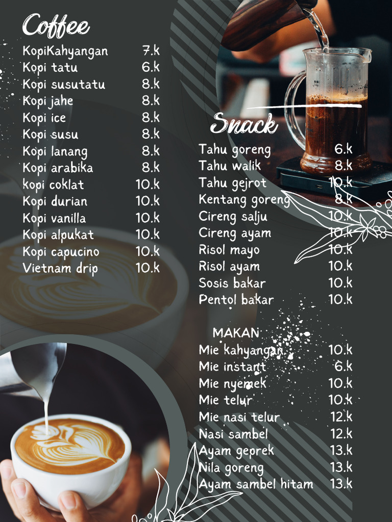 Dark Green Modern Coffee Shop Menu - 20250718 - 210608 - 0000 | PDF