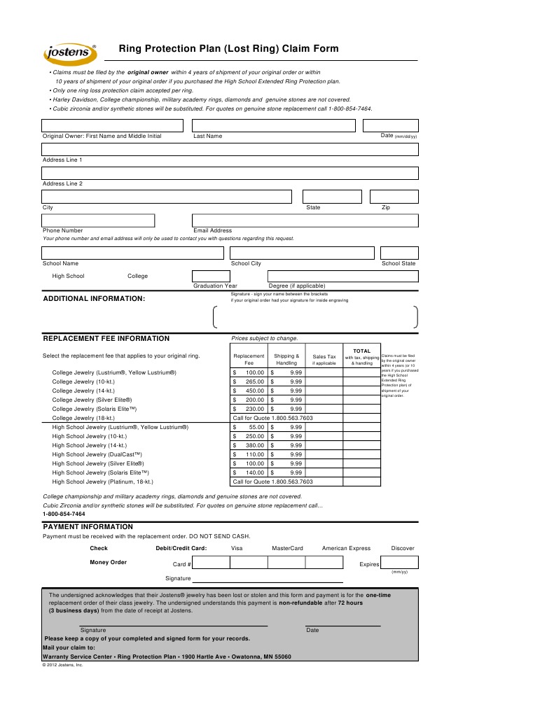 Ring Protection Plan Jewellery Payments
