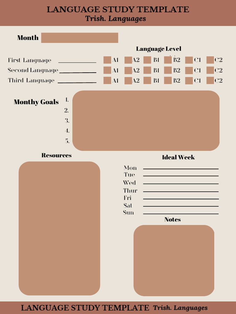 Language Study Template Final Draft Trishlanguages | PDF