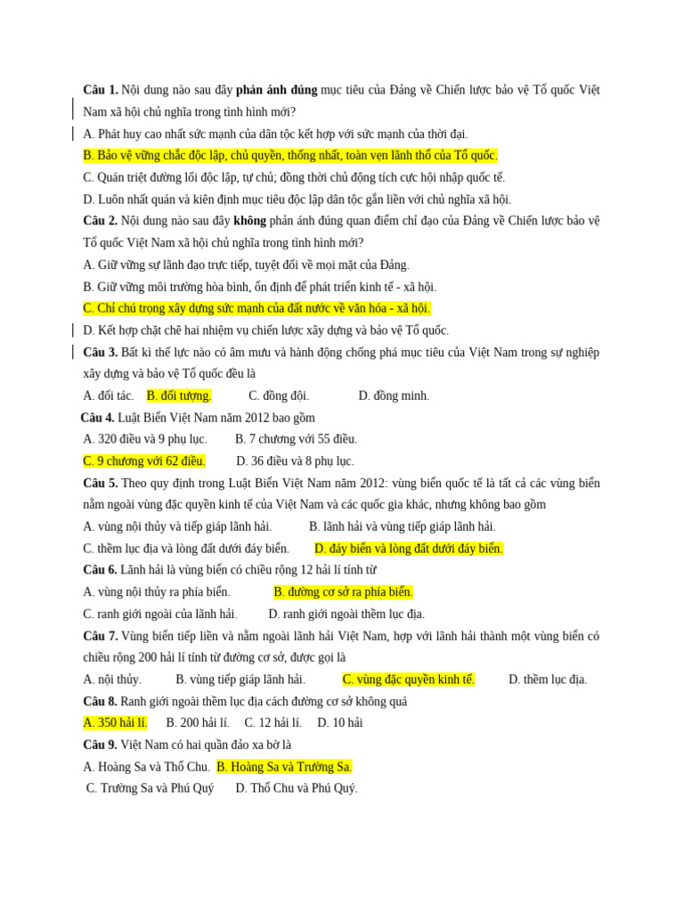 Câu hỏi ôn tập giữa kì 1 11 | PDF