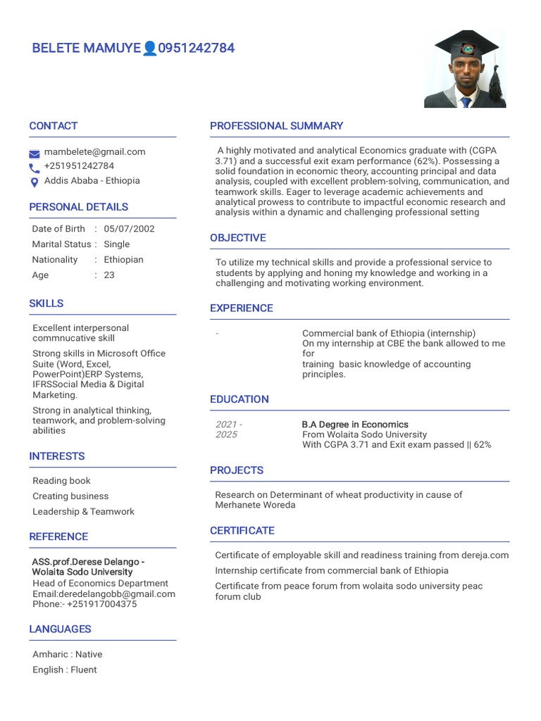 Belete CV... | PDF | Ethiopia