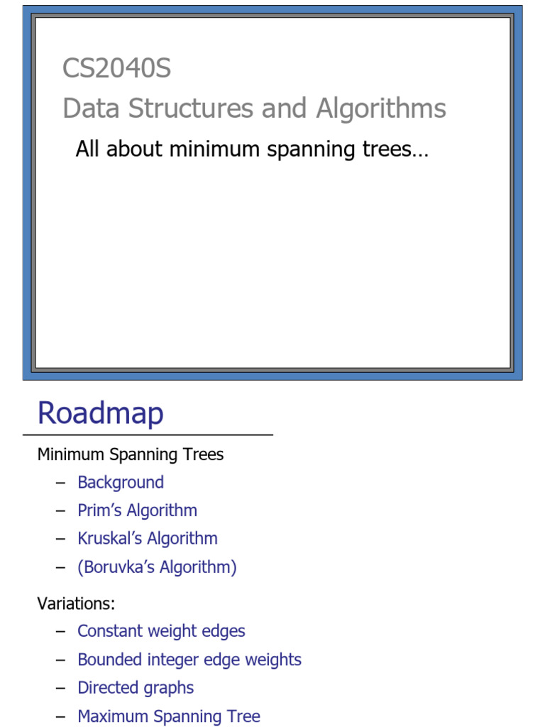 Minimum Spanning Trees Explained | PDF | Computational Problems ...