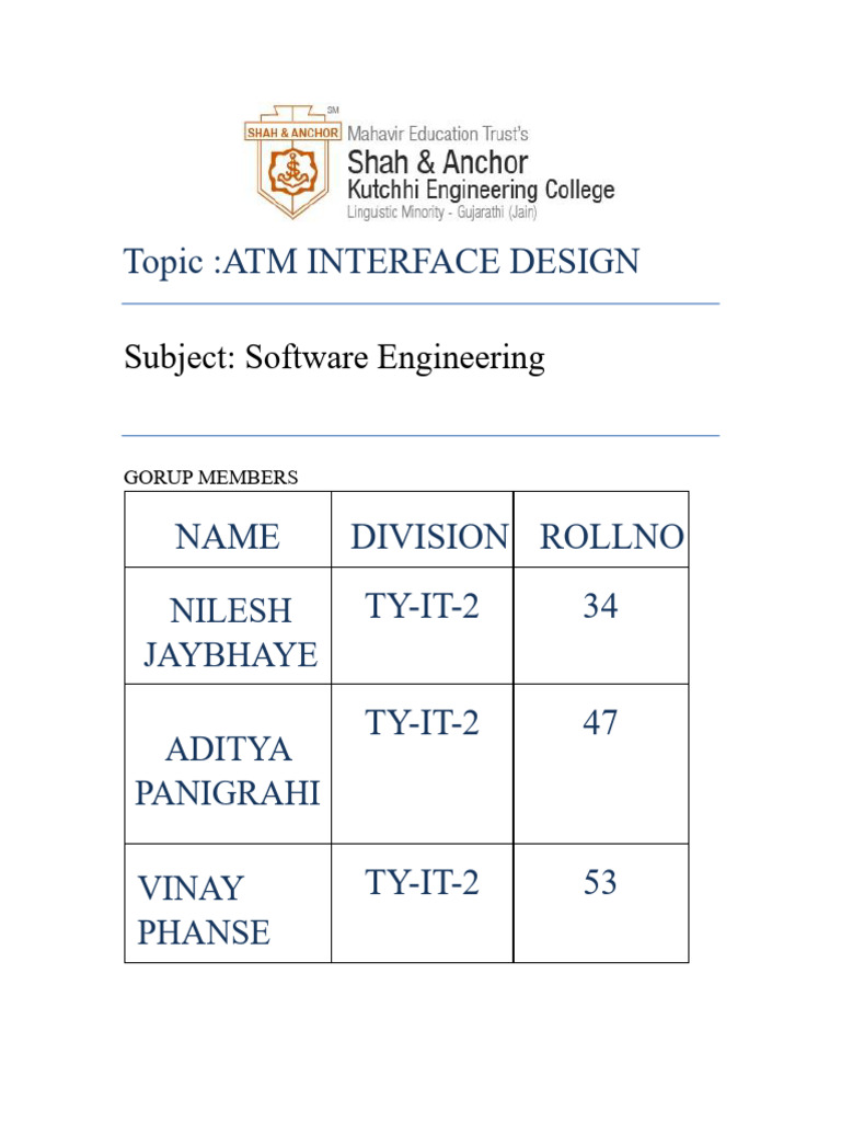 ATM Interface Design for User Experience | PDF | User Interface | Usability