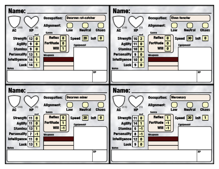 Character Stats and Equipment Guide | PDF