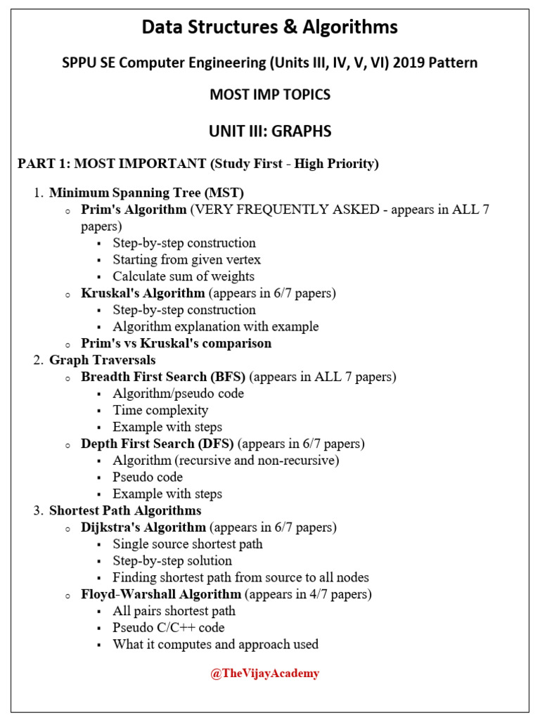 Dsa Most Imp 50-60+ Marks Topics-1 | PDF | Database Index | Theoretical ...