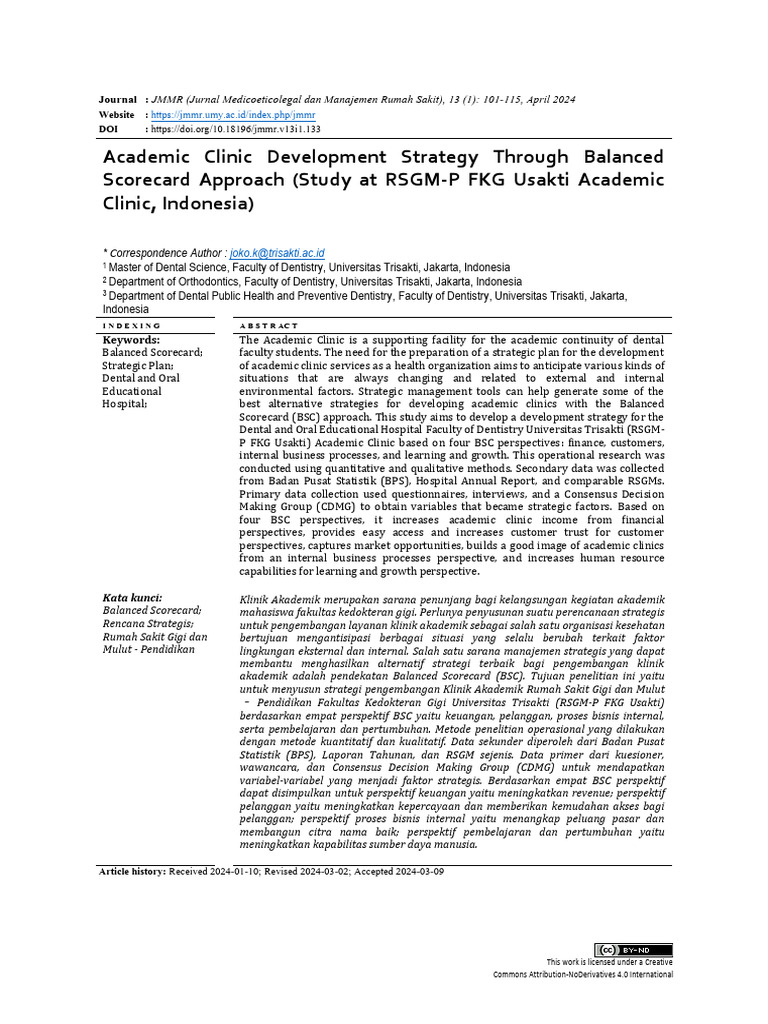 JMMR Article 133 Academic+Clinic+Development+Strategy+Through+Balanced ...