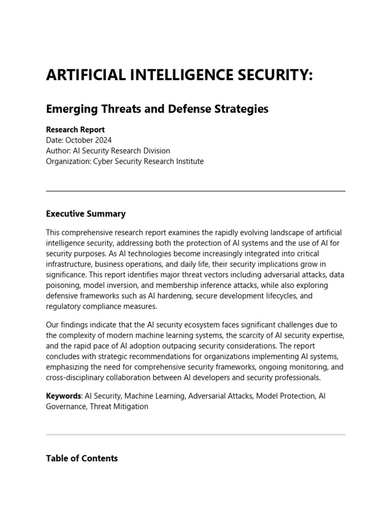 Artificial Intelligence Security | PDF | Computer Security | Security