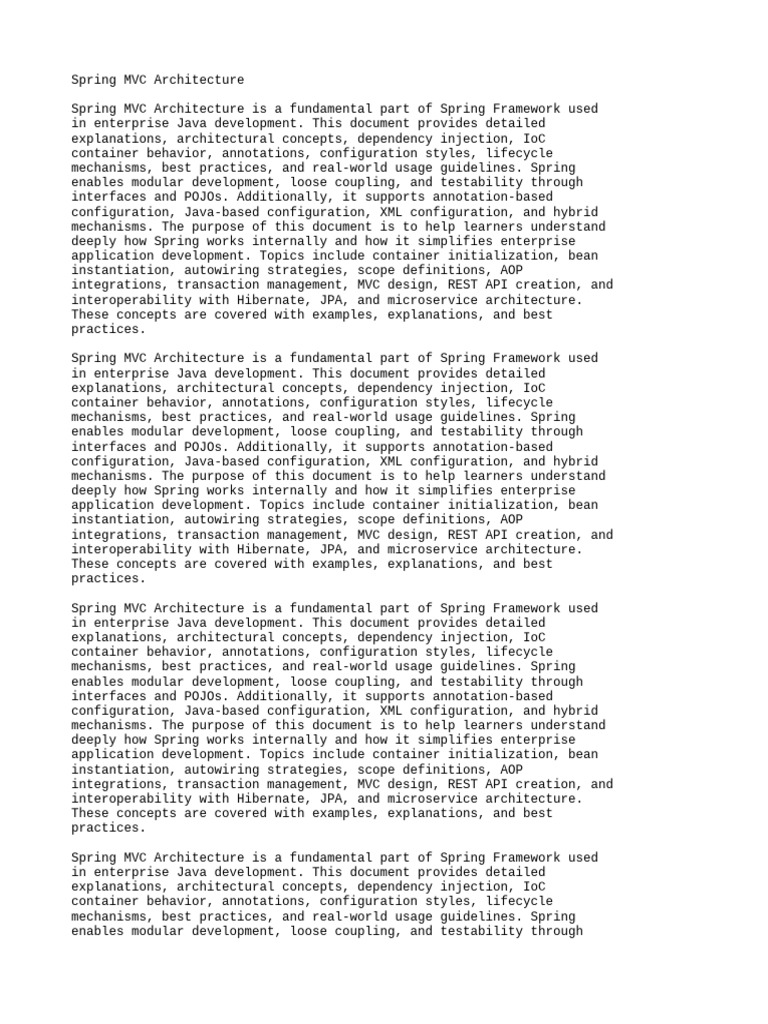 Understanding Spring MVC Architecture | PDF | Spring Framework ...