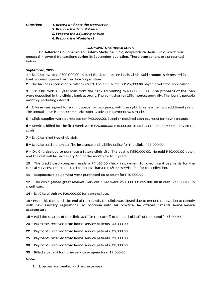 Performance Tasks - Je To Worksheet - Acupuncture Clinic | PDF | Credit ...