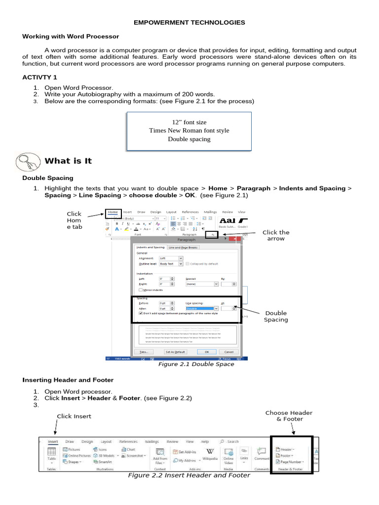 Word Processor Basics for Empowerment Tech | PDF | Word Processor ...