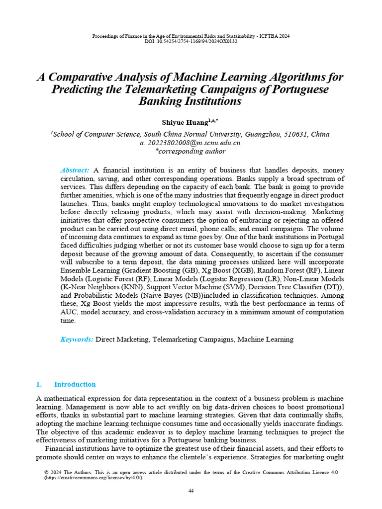 Machine Learning for Bank Telemarketing Success | PDF | Machine ...