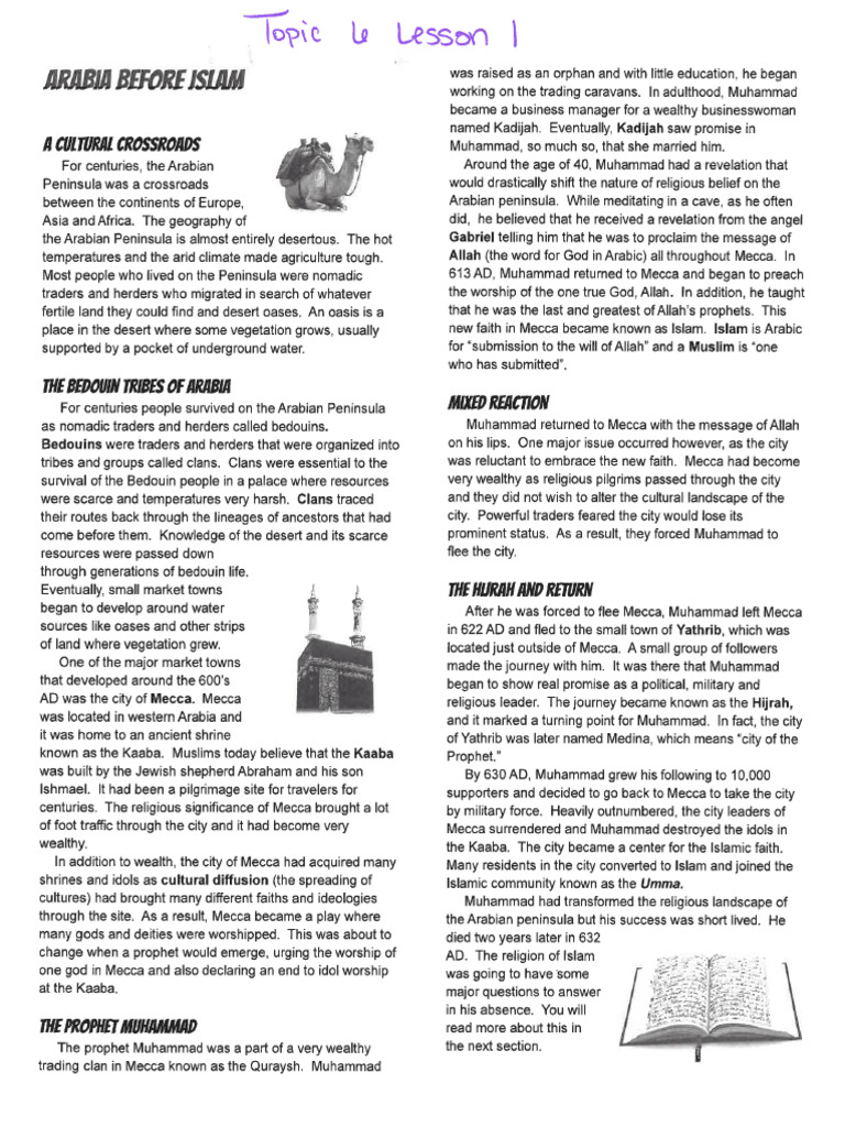 Topic 6 Lesson 1 Reading | PDF