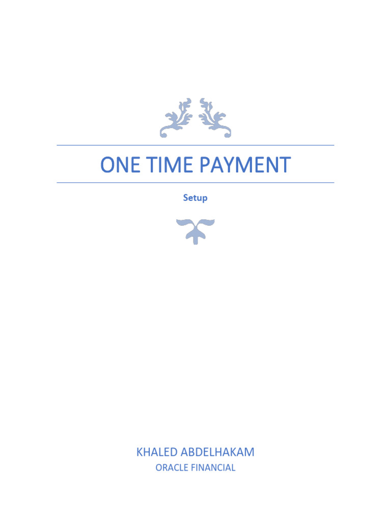 One-Time Payment Setup Guide for Oracle | PDF
