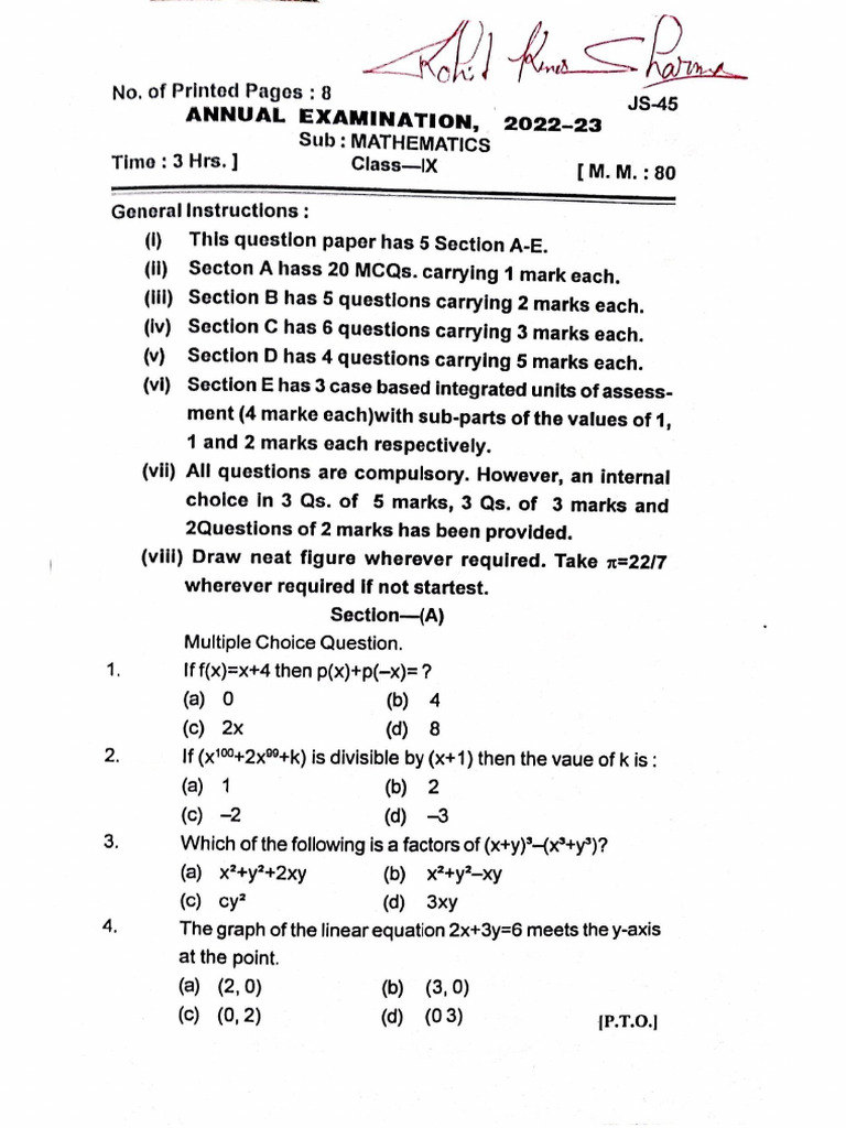 Class 9th Math | PDF