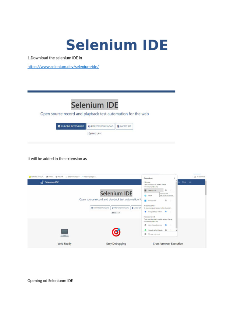 Selenium IDE Practical | PDF