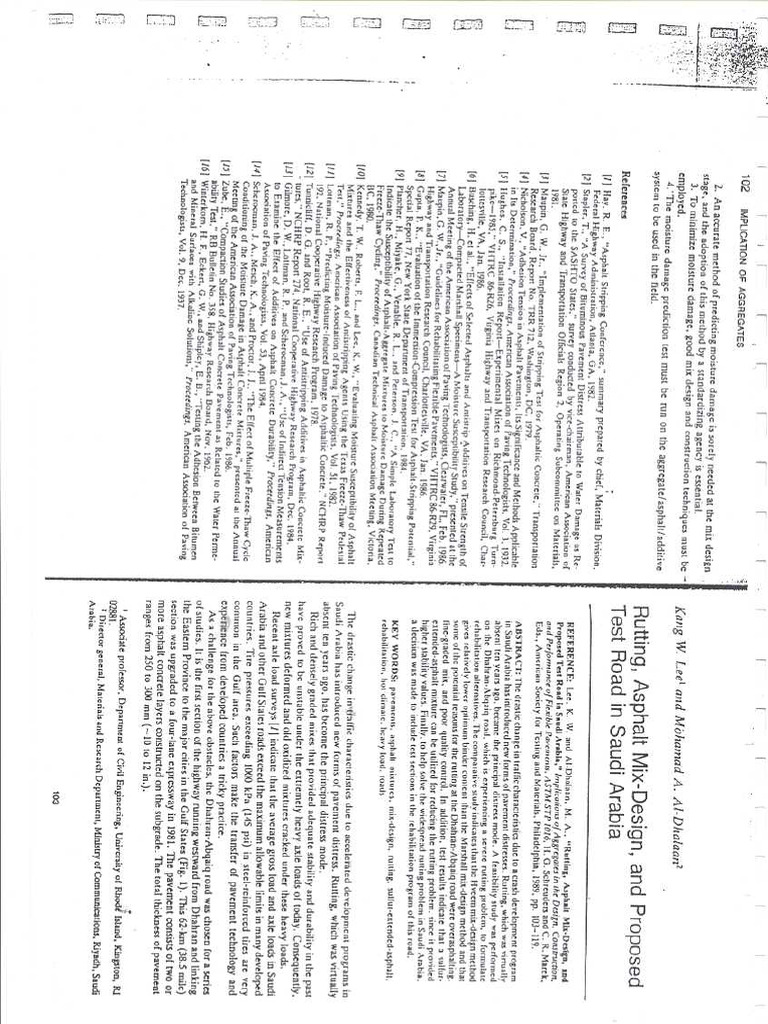 Rutting and Proposed Test in Saudi Arabia | PDF