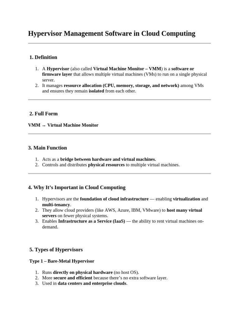 Hypervisor Management Software | PDF | Virtual Machine | Virtualization