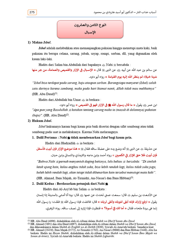 Hukum dan Dampak Isbal dalam Islam | PDF