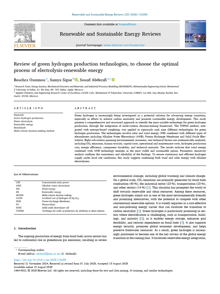 Optimal Green Hydrogen Production Methods | PDF | Renewable Energy ...