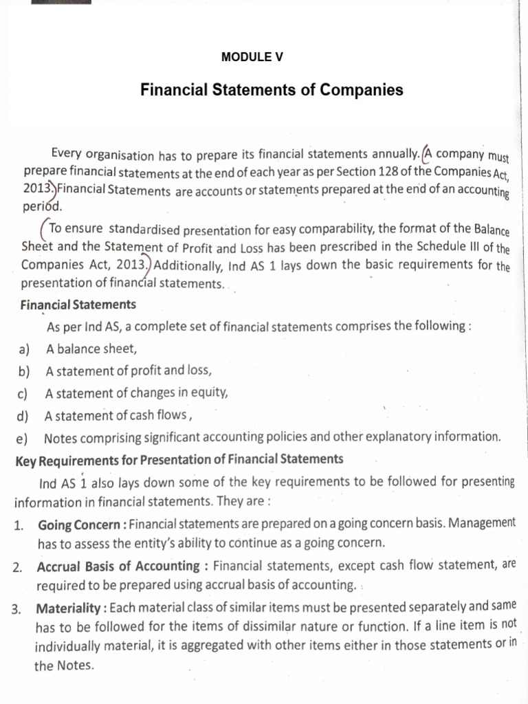 Module V - Financial Statements of Companies | PDF