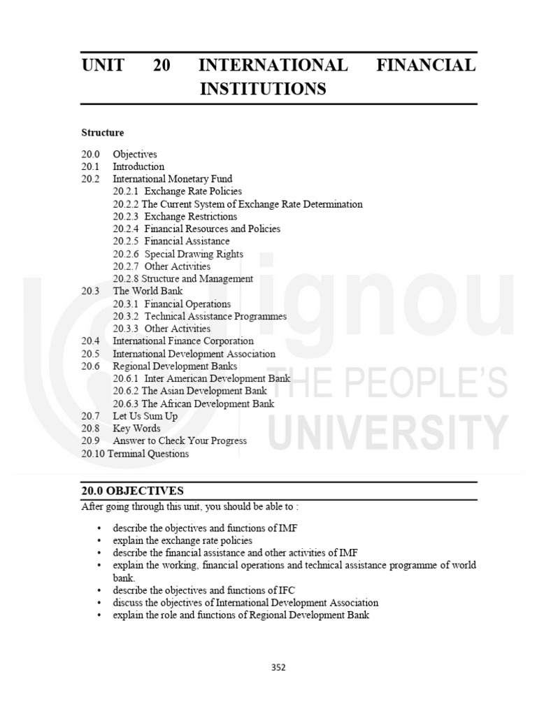 Overview of International Financial Institutions | PDF | Special ...