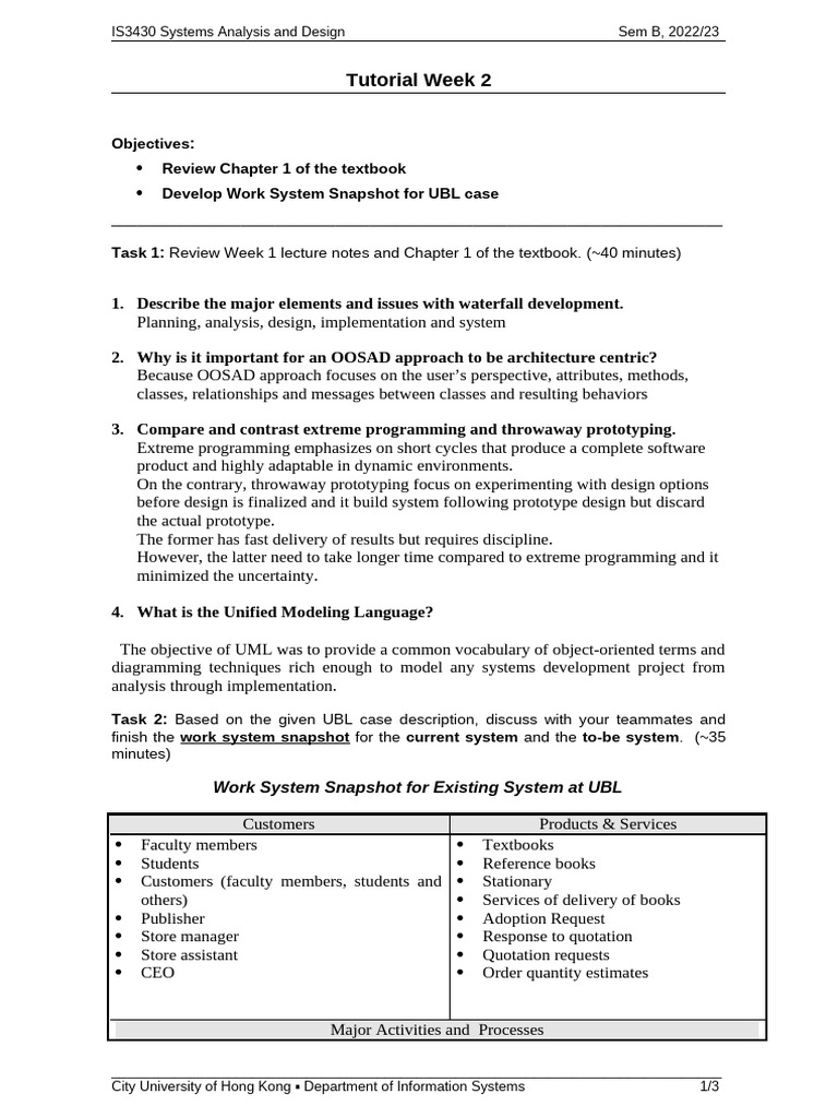 UBL Case Work System Snapshot Analysis | PDF | Unified Modeling ...